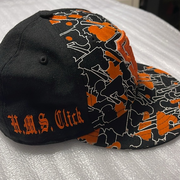 Vintage Men’s Sports Baseball Snapback Hat Orange & Black Size 7 1/4 (57.7 CM) - Picture 15 of 15